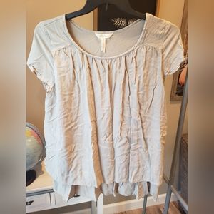 Matilda Jane tan ruffle bottom top size M